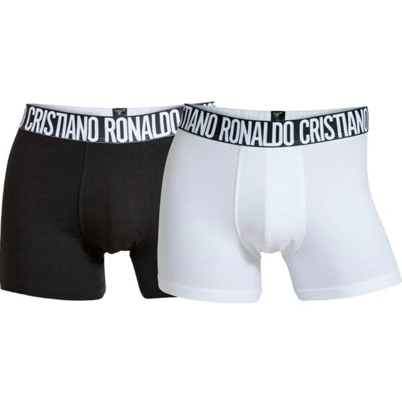 Cristiano Ronaldo CR7 2 Pack Boxer Briefs Underwear Black / White - Picture 1 of 2